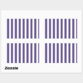 Ultra-violet en wit snoep strepen rechthoekige sticker (Vel)