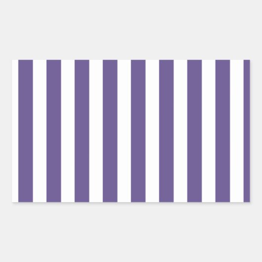 Ultra-violet en wit snoep strepen rechthoekige sticker (Voorkant)