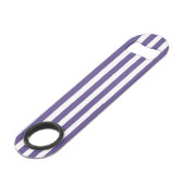 Ultra-violet en wit snoep strepen speed flessenopener (Voorkant Gekanteld)