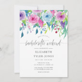 Ultra Violet, Floral Bachelorette Weekend Kaart (Voorkant)