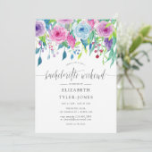 Ultra Violet, Floral Bachelorette Weekend Kaart (Staand voorkant)