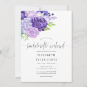 Ultra Violet Floral Bachelorette Weekend Kaart (Voorkant)