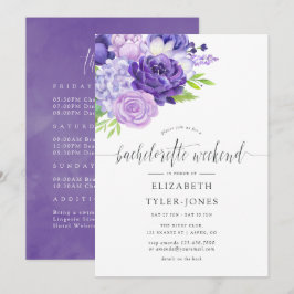 Ultra Violet Floral Bachelorette Weekend Kaart