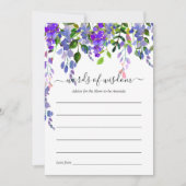 Ultra Violet Floral Bridal Shower Advice Kaart (Voorkant)