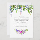 Ultra Violet Floral Engagement Party Uitnodiging (Voorkant)
