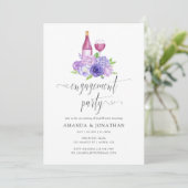 Ultra Violet Floral Engagement Party - Wijntest Kaart (Staand voorkant)