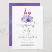 Ultra Violet Floral Engagement Party - Wijntest Kaart (Voorkant / Achterkant)