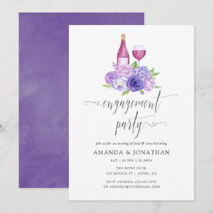 Ultra Violet Floral Engagement Party - Wijntest Kaart