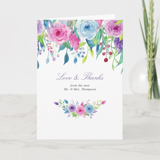 Ultra Violet Floral Foto Dank je wel Bedankkaart (Voorkant)