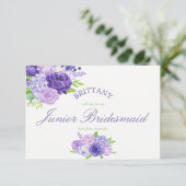 Ultra Violet Floral is mijn jeneverbes bruidsmeisj Kaart (Staand voorkant)