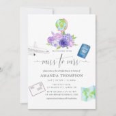 Ultra Violet Floral Miss to Mrs Vrijgezellenfeest Kaart (Voorkant)