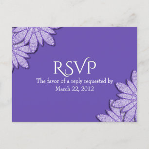 Ultra Violet Floral RSVP met menukeuze Uitnodiging Briefkaart