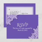 Ultra Violet Floral RSVP met menukeuze Uitnodiging Briefkaart (Voorkant / Achterkant)