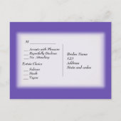 Ultra Violet Floral RSVP met menukeuze Uitnodiging Briefkaart (Achterkant)