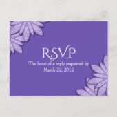 Ultra Violet Floral RSVP met menukeuze Uitnodiging Briefkaart (Voorkant)