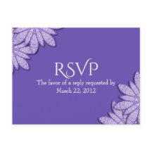 Ultra Violet Floral RSVP met menukeuze