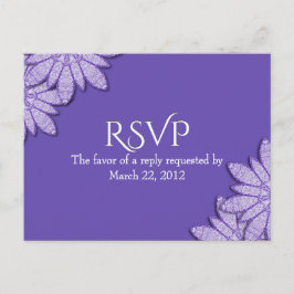 Ultra Violet Floral RSVP met menukeuze Uitnodiging Briefkaart