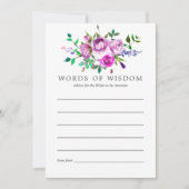 Ultra Violet Floral Vrijgezellenfeest Advice for B Kaart (Voorkant)