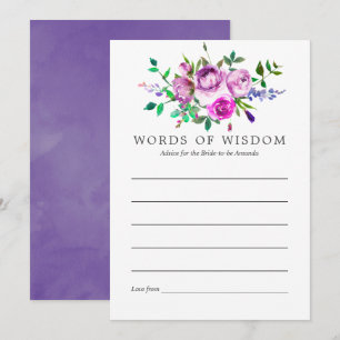 Ultra Violet Floral Vrijgezellenfeest Advice for B Kaart