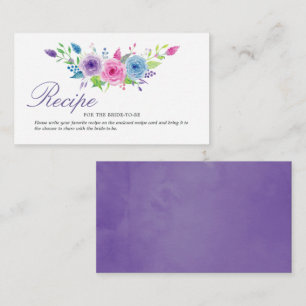 Ultra Violet Floral Vrijgezellenfeest Recipe Invoe Notitiekaartje