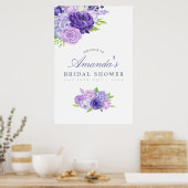 Ultra Violet Floral Vrijgezellenfeest Welkom Poster (Keuken)