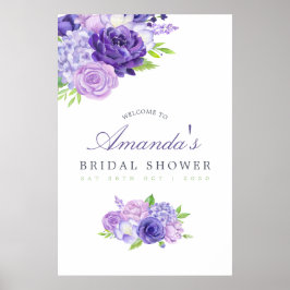 Ultra Violet Floral Vrijgezellenfeest Welkom Poster