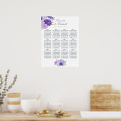 Ultra Violet Floral Wedding Seating Chart Poster (Keuken)