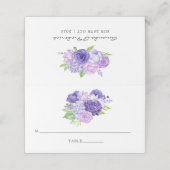 Ultra Violet Floral Wedingnummer Plaatskaartje (Buitenkant ongevouwen)