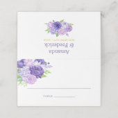 Ultra Violet Floral Wedingnummer Plaatskaartje (Buitenkant ongevouwen)