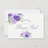 Ultra Violet Floral word je mijn Bloemenmeisje Kaart (Voorkant)