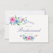 Ultra Violet Floral zal je mijn Bridesmaid zijn Kaart (Voorkant)