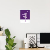 Ultra violet glitter ballerina modern poster (Thuiskantoor)