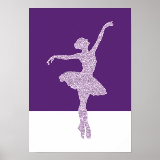 Ultra violet glitter ballerina modern poster (Voorkant)