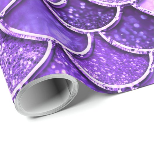 Ultra Violet Glitter Mermaid Scales Cadeaupapier (Rol Hoek)