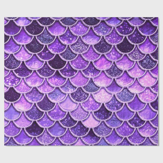 Ultra Violet Glitter Mermaid Scales Cadeaupapier (Vlak)