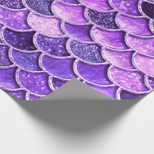 Ultra Violet Glitter Mermaid Scales Cadeaupapier (Hoek)