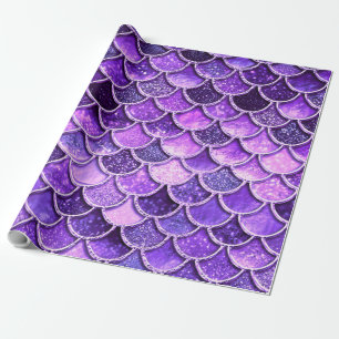 Ultra Violet Glitter Mermaid Scales Cadeaupapier