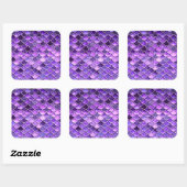 Ultra Violet Glitter Mermaid Scales Vierkante Sticker (Vel)
