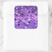Ultra Violet Glitter Mermaid Scales Vierkante Sticker (Tas)