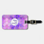 Ultra Violet & Gold Mermaid Scale Patroon Bagagelabel (Voorkant horizontaal)