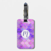 Ultra Violet & Gold Mermaid Scale Patroon Bagagelabel (Achterkant verticaal)