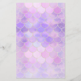 Ultra Violet & Gold Mermaid Scale Patroon Briefpapier