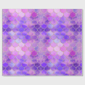 Ultra Violet & Gold Mermaid Scale Patroon Cadeaupapier (Vlak)