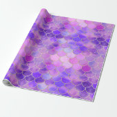 Ultra Violet & Gold Mermaid Scale Patroon Cadeaupapier (Uitgerold)