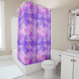 Ultra Violet & Gold Mermaid Scale Patroon Douchegordijn