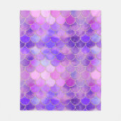 Ultra Violet & Gold Mermaid Scale Patroon Fleece Deken (Voorkant)