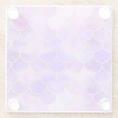 Ultra Violet & Gold Mermaid Scale Patroon Glazen Onderzetter (Achterkant)