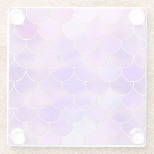 Ultra Violet & Gold Mermaid Scale Patroon Glazen Onderzetter (Achterkant)
