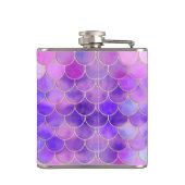 Ultra Violet & Gold Mermaid Scale Patroon Heupfles (Achterkant)