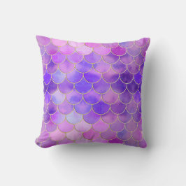 Ultra Violet & Gold Mermaid Scale Patroon Kussen